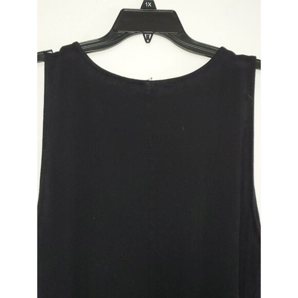An Old Navy Plus Y2K Black Midi Dress Sleeveless Summer Cottage Core Gothic 3X - Picture 8 of 9